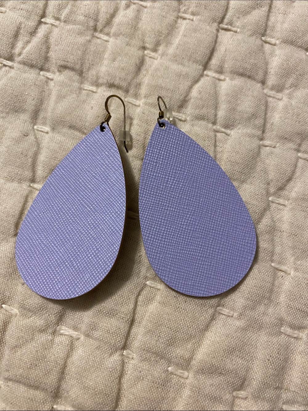 Nickel & Suede Lilac Medium Teardrop Earrings - Women Jewelry